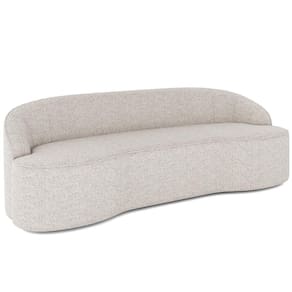 Sofá 4 Lugares Curvo Sala De Estar Living Lótus D02 Linho Cru 260 Cm D-461