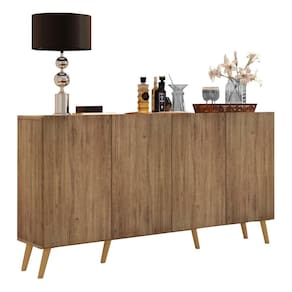 Aparador Buffet 4 Portas C/ Pés Retrô Rustic/Natural
