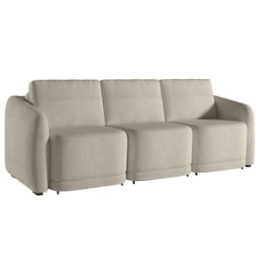 Sofá Cama Casal Para Sala 246cm Polska K04 Bouclê Bege - Mpozenato