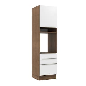 Torre Quente 60 Cm 1 Porta 3 Gavetas Rustic/Branco Veludo