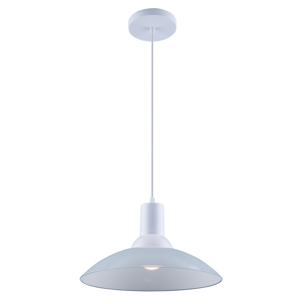 Lustre Pendente Chapéu em Vidro Ice Branco 30 cm Design Moderno Bivolt