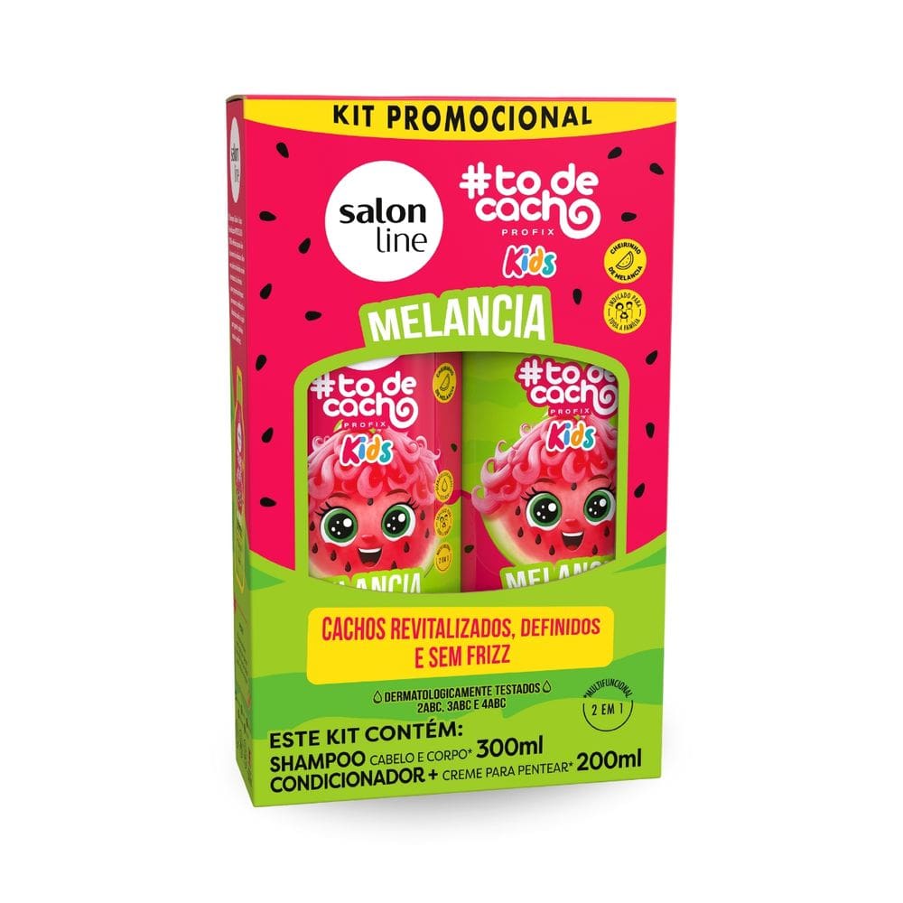 Kit Shampoo Condicionador Kids Antifrizz Melancia Salon Line