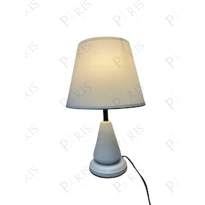 Luminária de Mesa Abajur em Metal Branco com Cúpula Branca 40cm 1E27 14693-PL