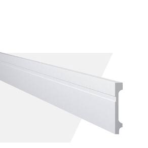 Kit com 20 Barras Rodapé Gart de Poliestireno Fb11 18mmx11cm Metro Linear 7,32m Branco
