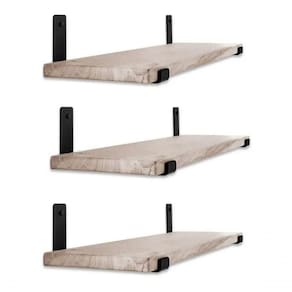Estante 80x50x20cm Com Par De Mão Francesa Para Cozinha Preta Parede