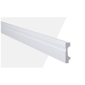 Kit com 30 Barras Rodapé Gart de Poliestireno Fb7 18mmx7cm Metro Linear 7,32m Branco