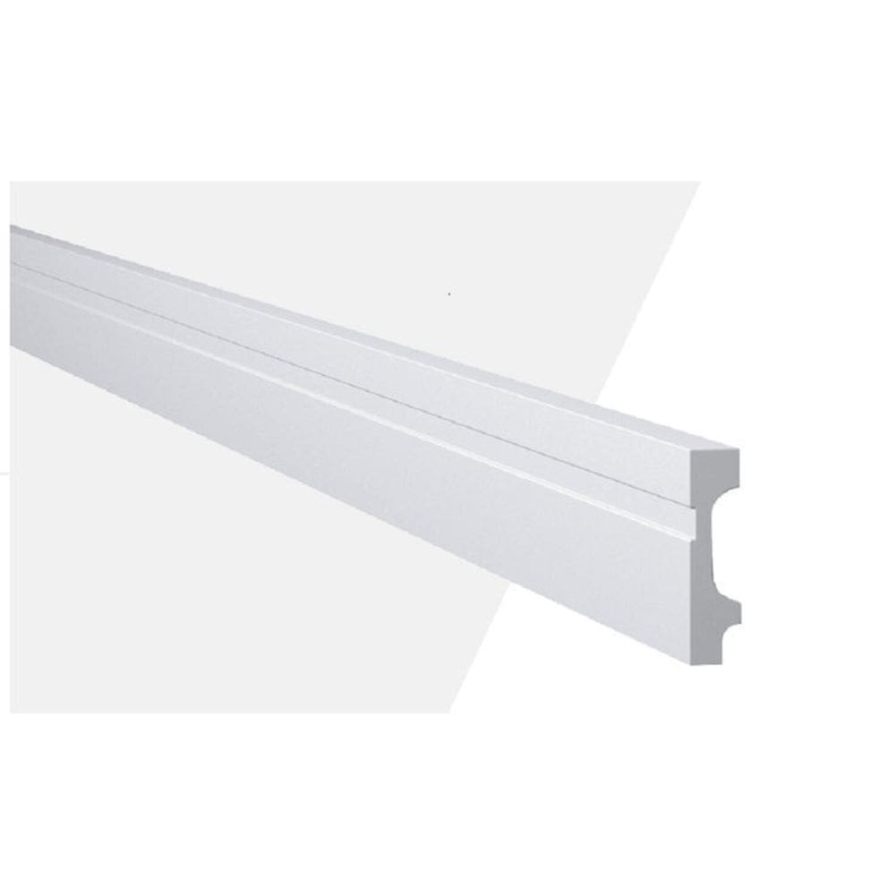 Kit com 15 Barras Rodapé Gart de Poliestireno Fb7 18mmx7cm Metro Linear 7,32m Branco