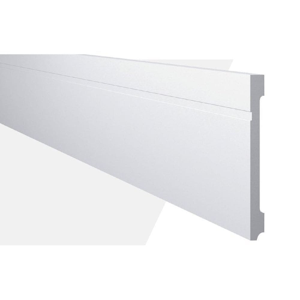Kit com 5 Barras Rodapé Gart de Poliestireno Fb20 18mmx20cm Metro Linear 7,32m Branco
