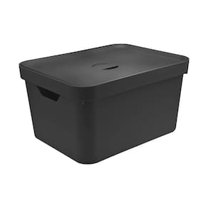 Caixa Organizadora Cube Preta 32 L com Tampa 46 x 36 x 24,5 cm Ou
