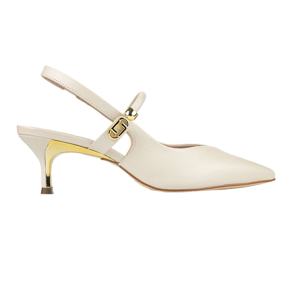 Sapato Scarpin Chanel Luz da Lua Slingback Panna
