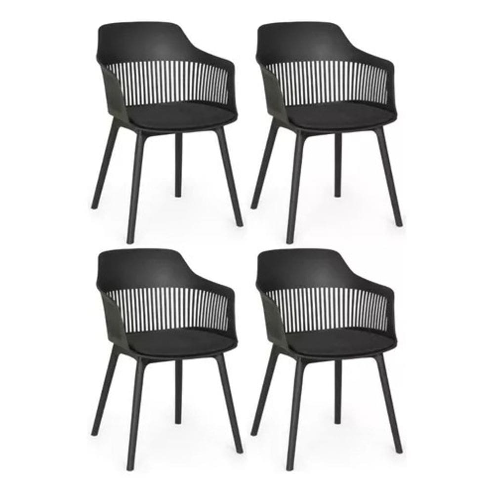 Kit 4 Cadeiras Marcela Móveis Preto