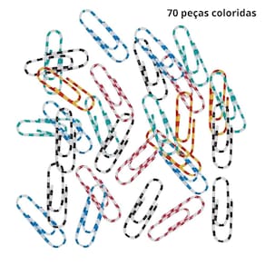 Clipes Metalicos Coloridos Escritorio Empresa Escola Organizacao Papelaria Profissional 70PCS