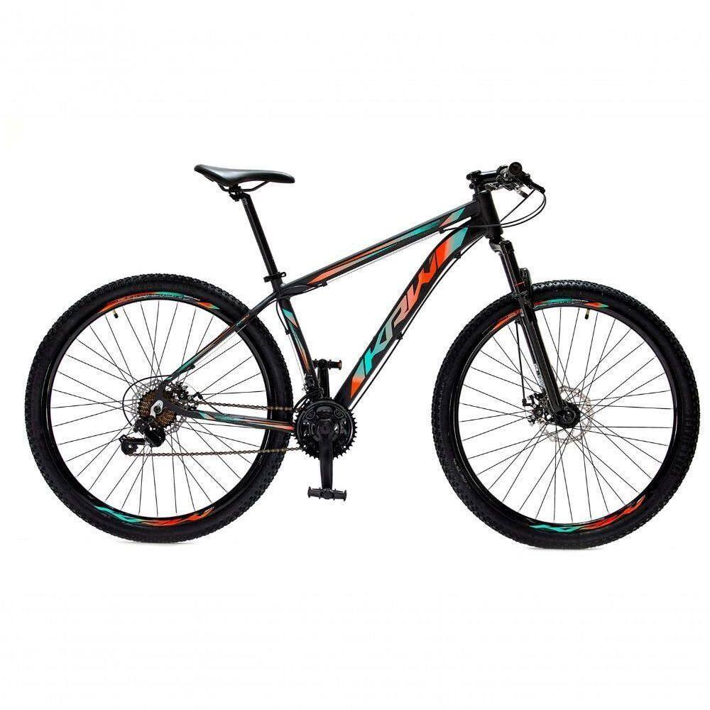 Bicicleta Aro 29 Krw Alumínio 24 Vel Freio A Disco Suspensão Dianteira S1 19 Preto-Azul E Laranja