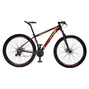 Bicicleta Aro 29 Krw Alumínio Shimano 21 Vel Freio A Disco Suspensão S6 21 Preto-Amarelo E Vermelho