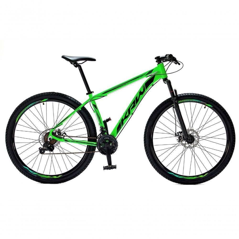 Bicicleta Aro 29 Krw Alumínio Shimano 21 Vel Freio A Disco Suspensão S6 Verde-Preto 17 Verde-Preto
