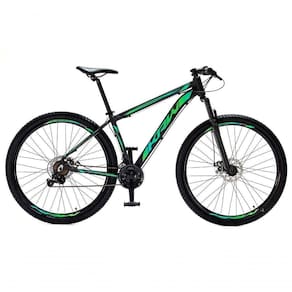 Bicicleta Aro 29 Krw Alumínio 27 Vel Freio A Disco Suspensão Dianteira S7 17 Preto-Verde