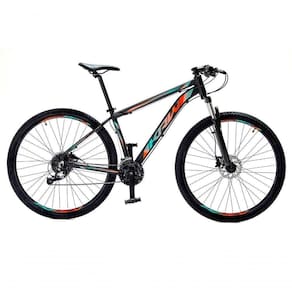 Bicicleta Aro 29 Krw Alumínio 27 Vel Freio Hidráulico Suspensão Com Trava S9 21 Preto-Azul E Laranja