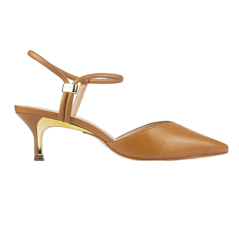 Sapato Scarpin Chanel Luz da Lua Slingback Amendoa