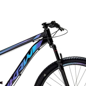Bicicleta Aro 29 Krw Alumínio Shimano 21 Vel Freio A Disco Suspensão S6 21 Preto-Azul E Roxo
