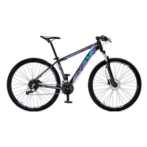 Bicicleta Aro 29 Krw Alumínio 27 Vel Freio Hidráulico Suspensão Com Trava S9 15.5 Preto-Azul E Roxo