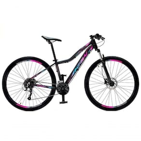 Bicicleta Aro29 Krw Alumínio Shimano 24v Freio Hidráulico S5 15.5 Preto-Rosa E Azul