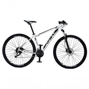 Bicicleta Aro 29 Krw Alumínio 27 Vel Freio Hidráulico Suspensão Com Trava S9 21 Branco-Preto