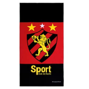 Toalha de Banho Praia e Piscina Brasão Sport Recife Licenciado Times Buettner Veludo Estampada