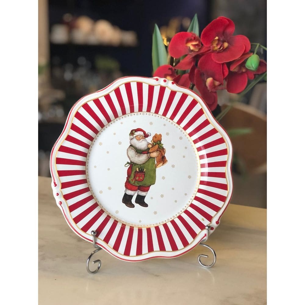 Unidade De Prato Raso C/ Filete Christmas Charm-Scalla