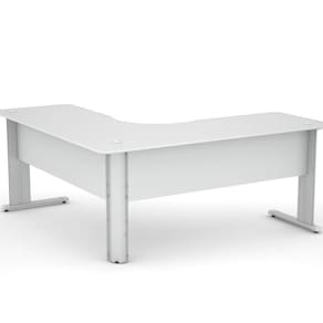 Mesa para Escritório em L Maxxi Pandin Móveis Cinza