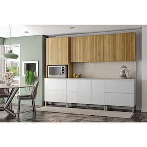 Cozinha Modulada Ambiente Art 7 Peças Freijó Ártico Riscatto - Kits Paraná