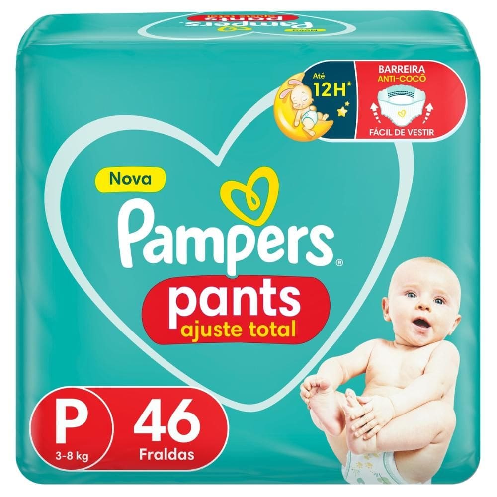 Fralda Pampers Pants Ajuste Total P com 46un