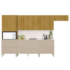 Cozinha Modulada Art 8 Peças Freijó Vanilla Riscatto - Kits Paraná