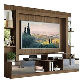 Estante Tv 65" Com Espelho Oslo Multimóveis V3389 Madeirada/Lacca Fumê Madeirado/Lacca Fumê