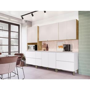 Cozinha Modulada Ambiente Art 7 Peças Freijó Ártico Soft - Kits Paraná