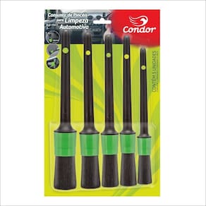Conjunto de Pincéis Condor R1031 para Limpeza Automotiva - 5 Unidades