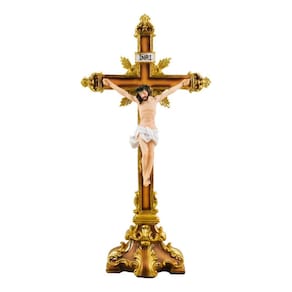 Crucifixo De Mesa Grande Jesus Cristo Crucificado 41cm