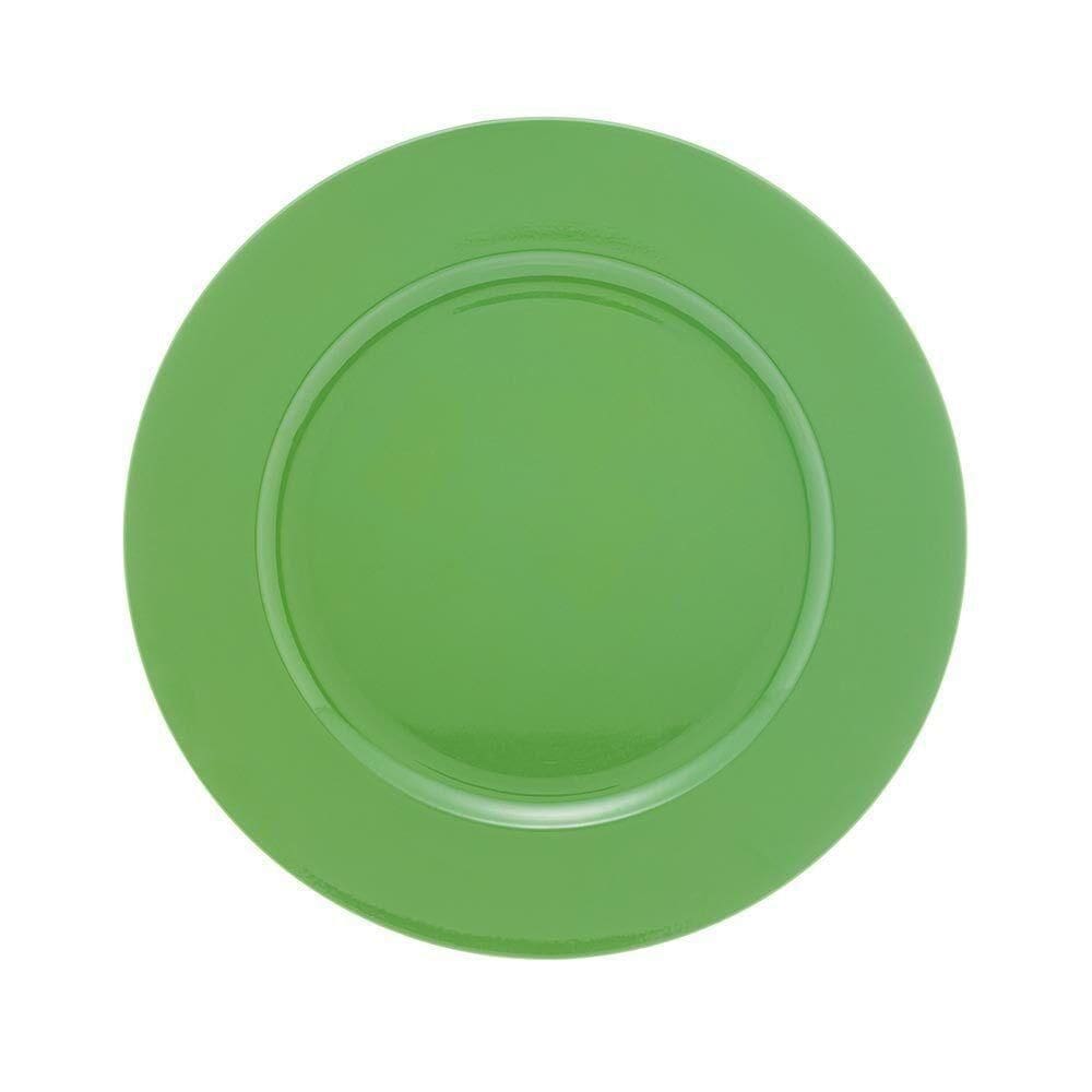 Sousplat Lugar Americano Redondo Lyor Plástico Verde 33cm