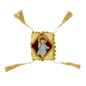 Menino Jesus Solto Avulso Roupa Azul Almofada Resina - 8cm