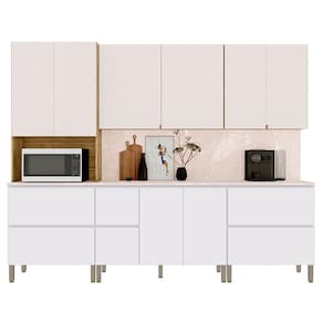 Cozinha Modulada Art 7 Peças Freijó Ártico Soft - Kits Paraná