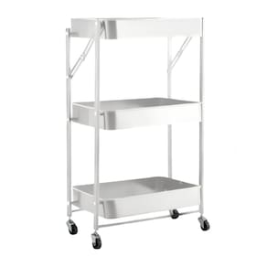 Carrinho para Servir em Metal Branco 77cm  14695-PL
