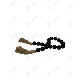Peça Decorativa Cordão de Mesa com 20 Bolas Preto 115cm 14680-PL