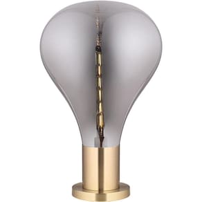 Luz Luminária De Mesa 53X40X40Cm Vidro Cinza