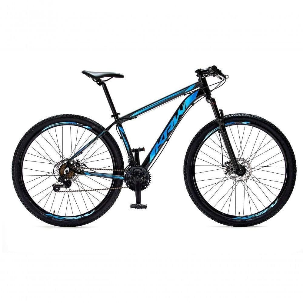 Bicicleta Aro 29 Krw Alumínio Shimano 21 Vel Freio A Disco Suspensão S6 15.5 Preto-Azul