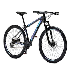 Bicicleta Aro 29 Krw Alumínio 21 Vel Freio A Disco Suspensão Dianteira S3 17 Preto-Azul E Roxo