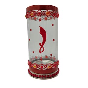 Porta Vela Iansã Espada Vidro e Alumínio 18 cm