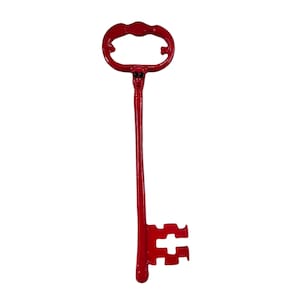 Chave Crânio Vermelha Strass Skull Key 19 cm Metal Proteção