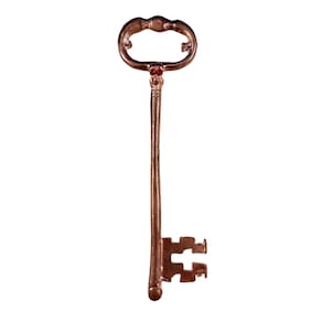 Chave Crânio Cobreada Strass Skull Key 19 cm Metal Proteção