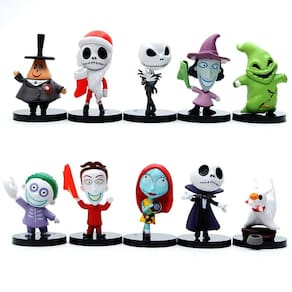 Kit 10 Bonecos Estranho Mundo De Jack Skellington Sally Pvc