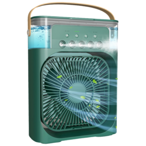 Ventilador Portátil de Mesa Mini Ar Condicionado Umidificado Verde