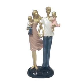 Estatueta Decorativa Família Estilizada com Filhos Colorida